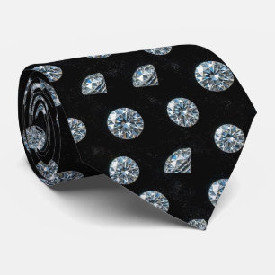 The Luxury Man Formal Black Tie Diamond Neck Tie