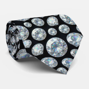 The Luxury Man Formal Black Tie Diamond Neck Tie