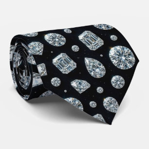 The Luxury Man Formal Black Tie Diamond Neck Tie