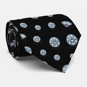 The Luxury Man Formal Black Tie Diamond Neck Tie