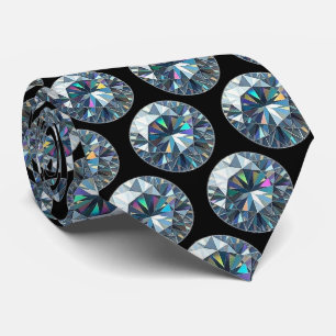 The Luxury Man Formal Black Tie Diamond Neck Tie
