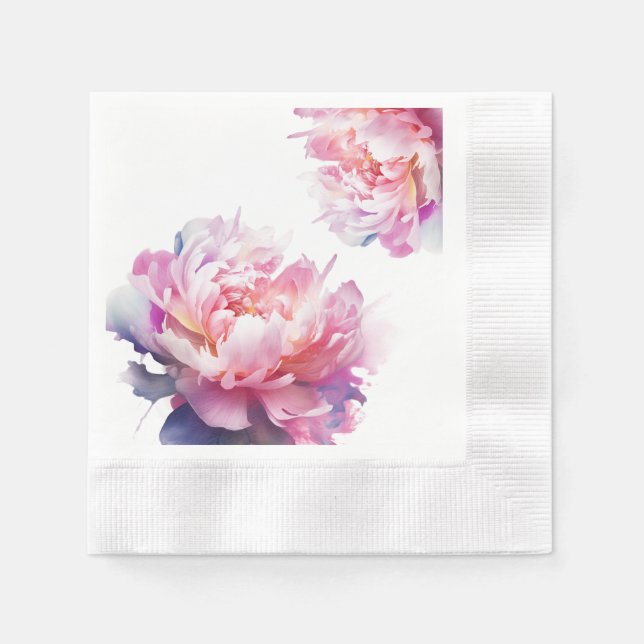 The Luxury of Peonies Napkins (Front)