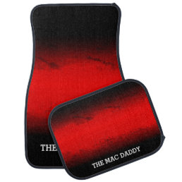 The Mac Daddy Text | Black and Red Gradient Grunge Car Floor Mat
