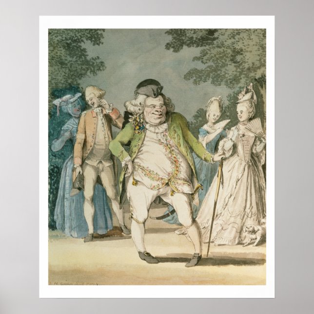 The Macaroni, 1774 (w/c on paper) Poster (Front)