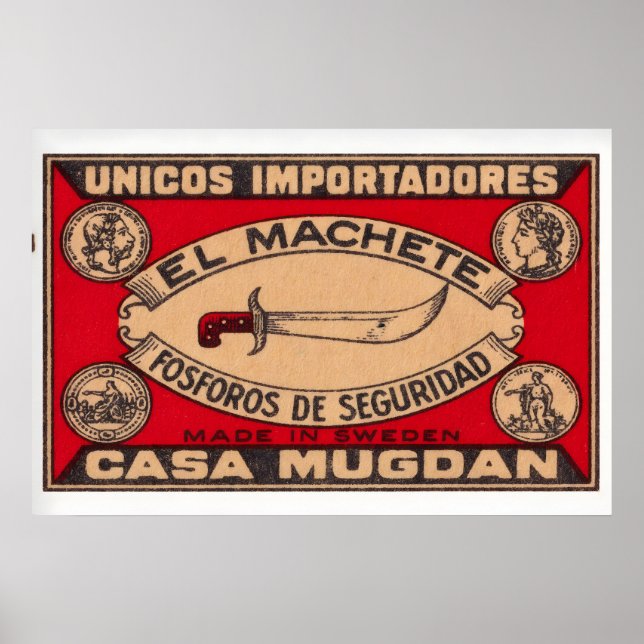 The Machete - Matchbox Print - Sweden Wall Art (Front)