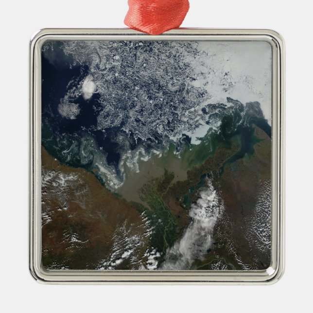 The Mackenzie River empties into Mackenzie Bay Metal Ornament (Front)