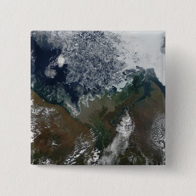 The Mackenzie River empties into Mackenzie Bay Pinback Button (Front)