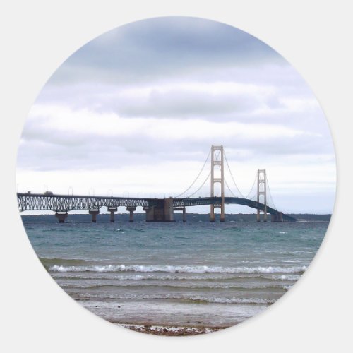 The Mackinac Bridge Classic Round Sticker