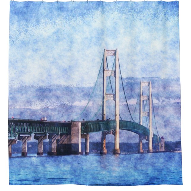 The Mackinac Bridge Shower Curtain (Front)
