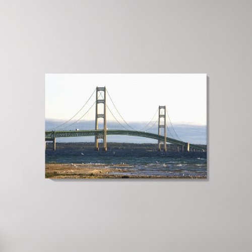 The Mackinac Bridge spanning the Straits of 3 Canvas Print