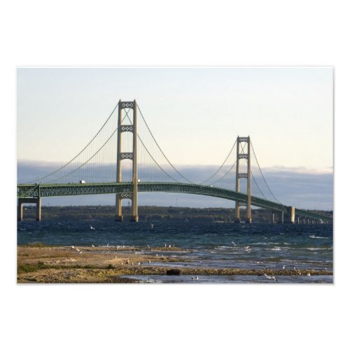 The Mackinac Bridge spanning the Straits of 3 Photo Print