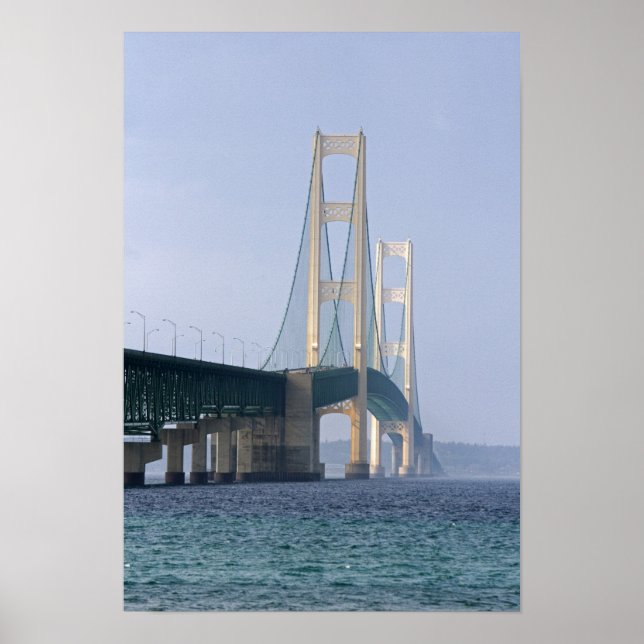 The Mackinac Bridge spanning the Straits of Poster (Front)