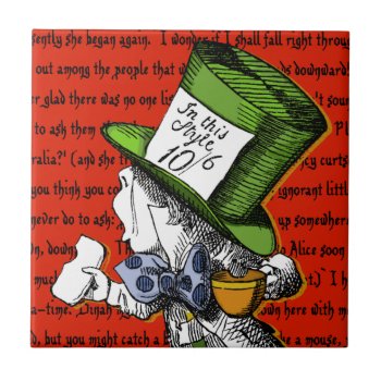 The Mad Hatter | Alice In Wonderland Ceramic Tile by WaywardMuse at Zazzle