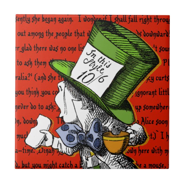 The Mad Hatter | Alice in Wonderland Ceramic Tile (Front)