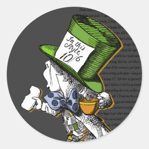 The Mad Hatter Alice in Wonderland Classic Round Sticker