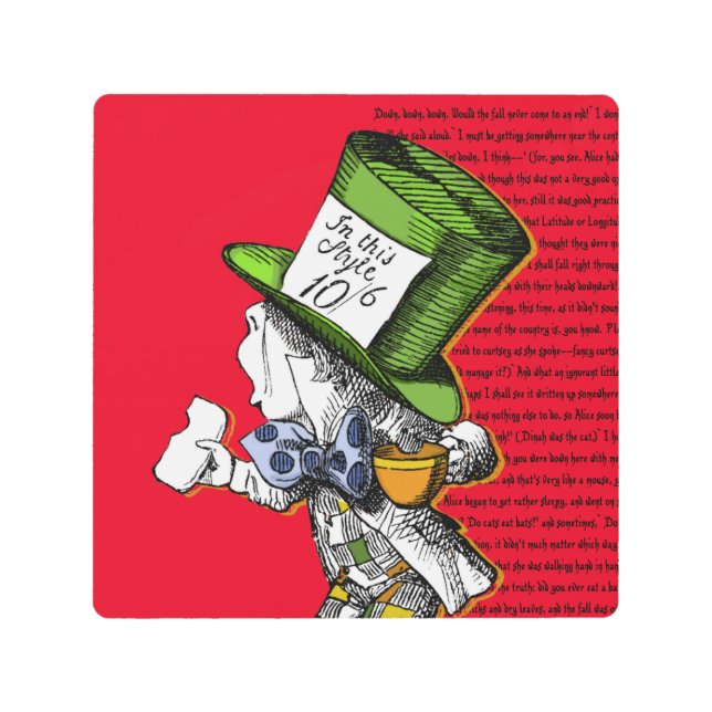The Mad Hatter {Alice in Wonderland} Metal Print (Front)