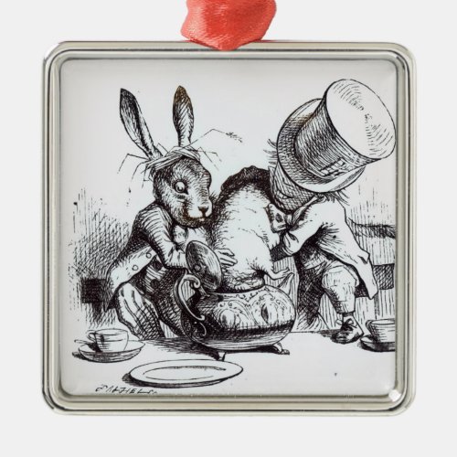 The Mad Hatter and the March Hare Metal Ornament