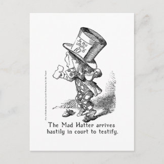 The Mad Hatter Arrives Hastily in Court by Tenniel Postcard