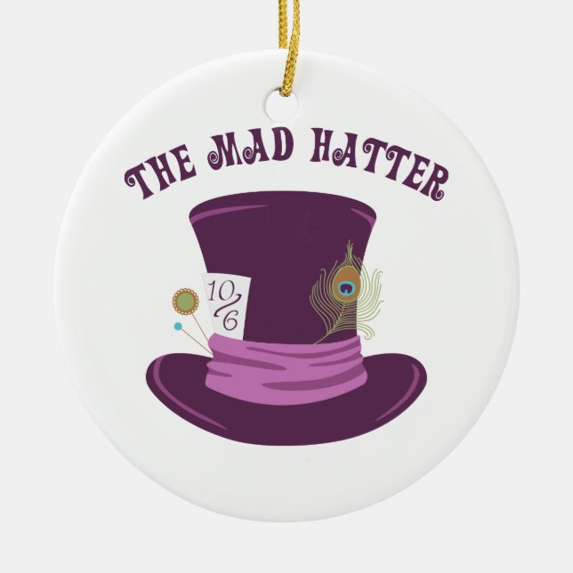 The Mad Hatter Ceramic Ornament (Front)
