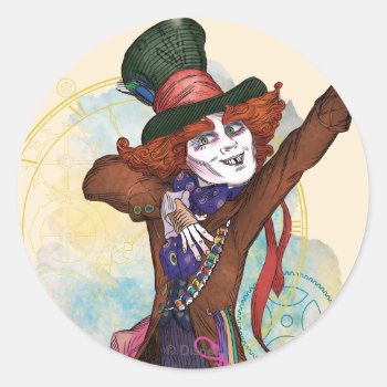 The Mad Hatter | I Am Not An Illusion Classic Round Sticker by AliceLookingGlass at Zazzle