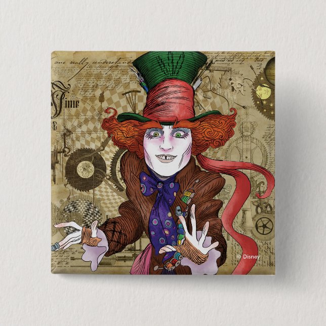 The Mad Hatter | Mad as a Hatter Button (Front)