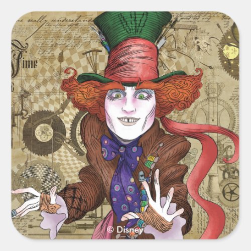 The Mad Hatter  Mad as a Hatter Square Sticker
