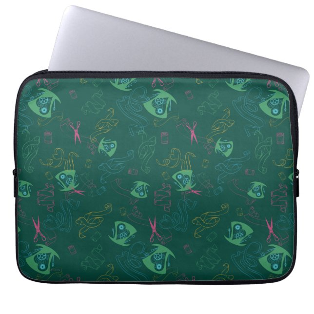 The Mad Hatter Pattern Laptop Sleeve (Front)