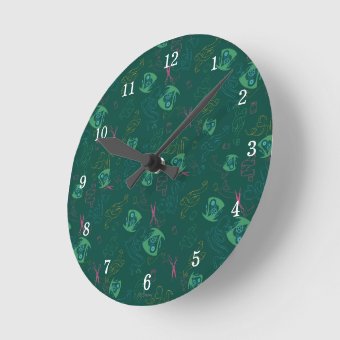 The Mad Hatter Pattern Round Clock | Zazzle