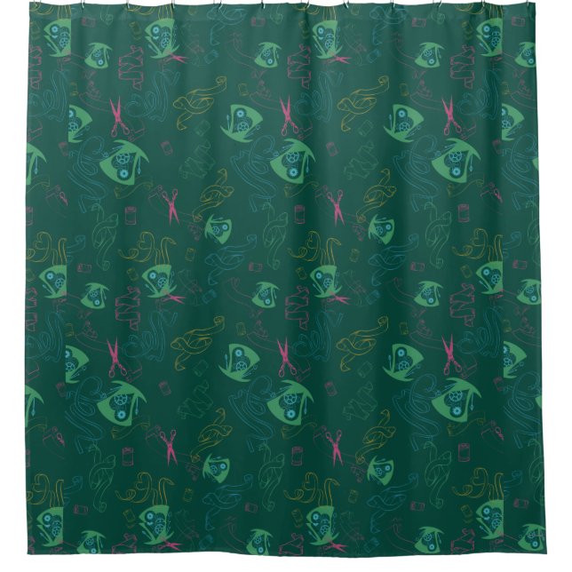 The Mad Hatter Pattern Shower Curtain (Front)