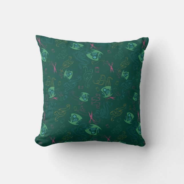 The Mad Hatter Pattern Throw Pillow (Front)