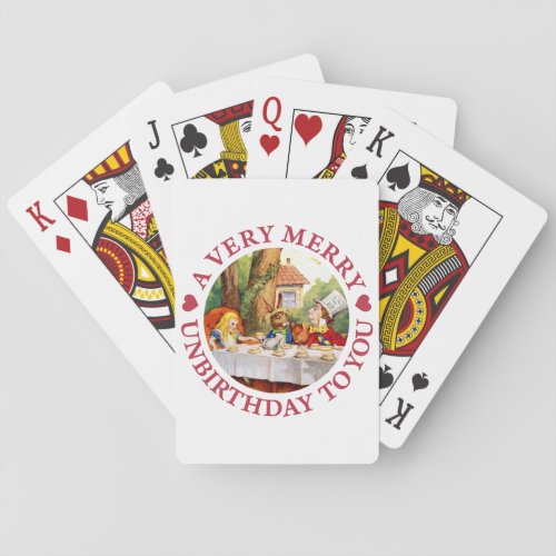 The Mad Hatter says A Very Merry Unbirthday To You Poker Cards