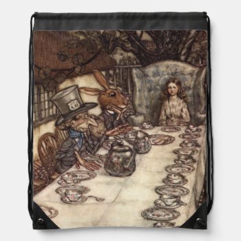The Mad Hatter Tea Party Arthur Rackham Backpack by APlaceForAlice at Zazzle