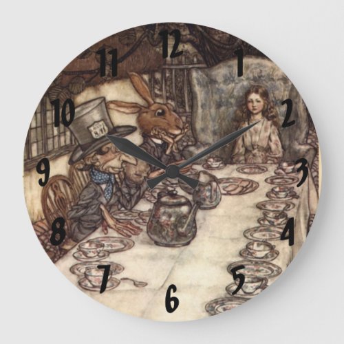 The Mad Hatter Tea Party Arthur Rackham Wall Clock