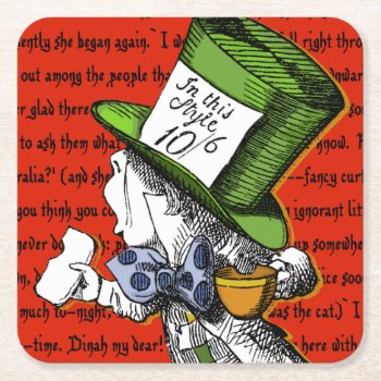 The Mad Hatter Trivet Square Paper Coaster by WaywardMuse at Zazzle