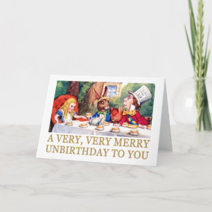 THE MAD HATTER WISHES ALICE A MERRY UNBIRTHDAY! HOLIDAY CARD
