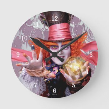 The Mad Hatter | You're All Mad Round Clock by AliceLookingGlass at Zazzle