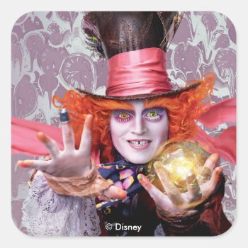 The Mad Hatter | You're All Mad Square Sticker by AliceLookingGlass at Zazzle