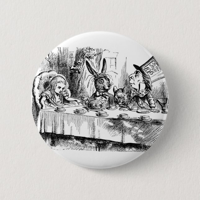 The Mad Hatter's Tea Party Button (Front)