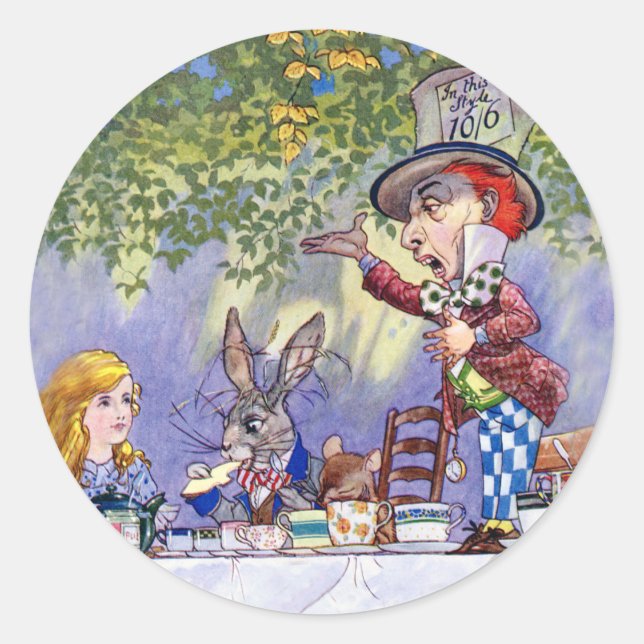 THE MAD HATTERS TEA PARTY CLASSIC ROUND STICKER (Front)
