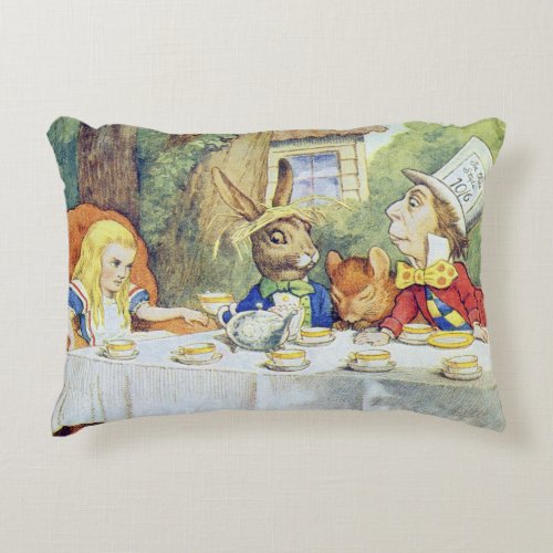 The Mad Hatters Tea Party Decorative Pillow