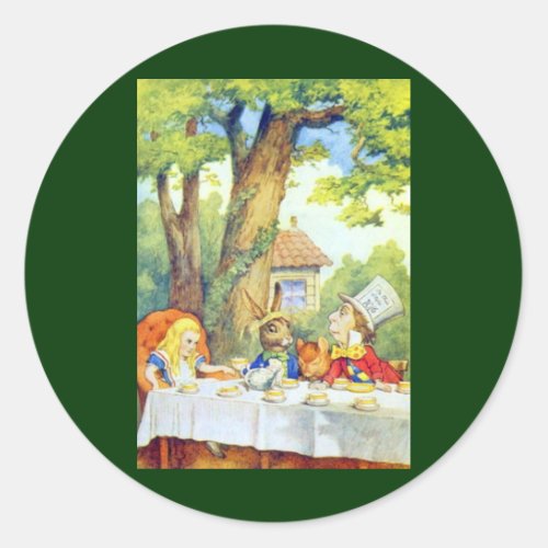 The Mad Hatters Tea Party Full Color Classic Round Sticker