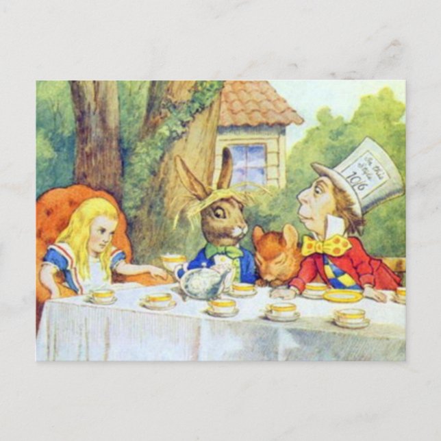 The Mad Hatters Tea Party Full Color Postcard (Front)