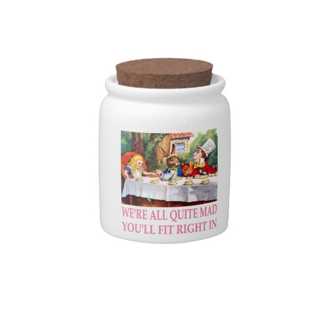 The Mad Hatter's Tea Party in Alice in Wonderland Candy Jar (Front)