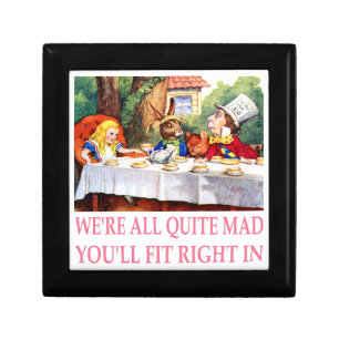 The Mad Hatter's Tea Party in Alice in Wonderland Keepsake Box