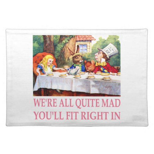 The Mad Hatters Tea Party in Alice in Wonderland Placemat