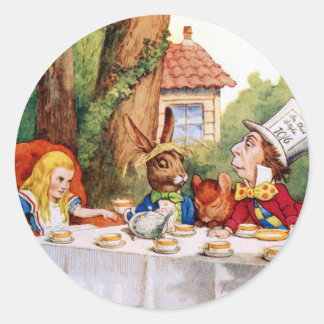The Mad Hatter's Tea Party in Wonderland Classic Round Sticker