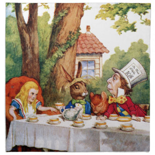 The Mad Hatter's Tea Party in Wonderland Cloth Napkin