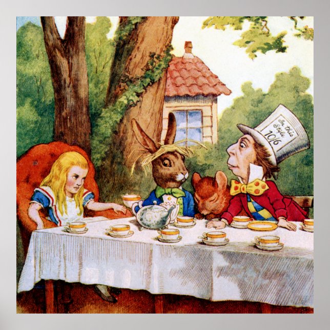 The Mad Hatter's Tea Party in Wonderland Poster (Front)