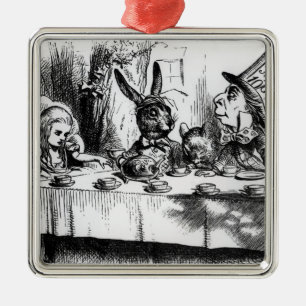 The Mad Hatter's Tea Party Metal Ornament