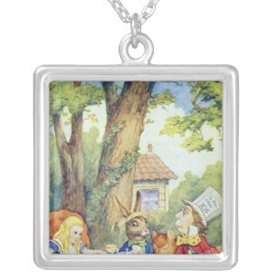 The Mad Hatter's Tea Party Silver Plated Necklace